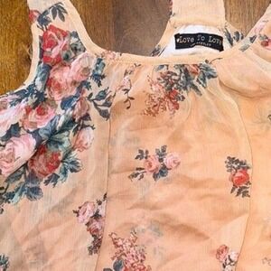 Love‎ to Love Floral Tank Top Womens Medium Boho Racerback Flowy